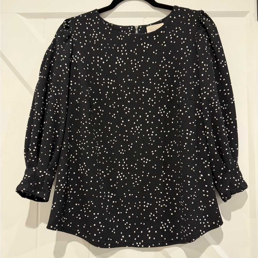 MELLODAY Black and White Polka Dot Women's Top